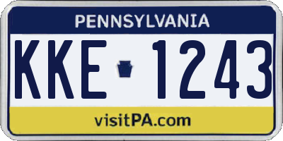 PA license plate KKE1243