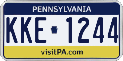 PA license plate KKE1244