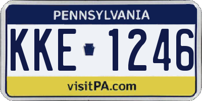 PA license plate KKE1246