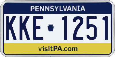 PA license plate KKE1251