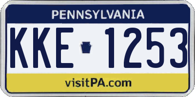 PA license plate KKE1253