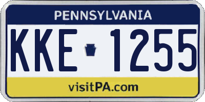 PA license plate KKE1255