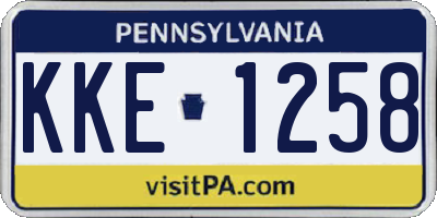 PA license plate KKE1258