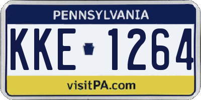 PA license plate KKE1264