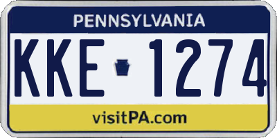 PA license plate KKE1274