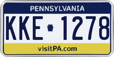 PA license plate KKE1278