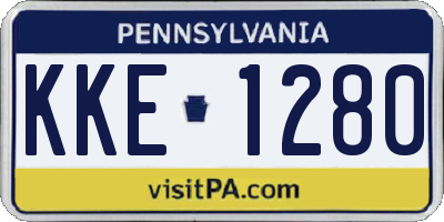 PA license plate KKE1280