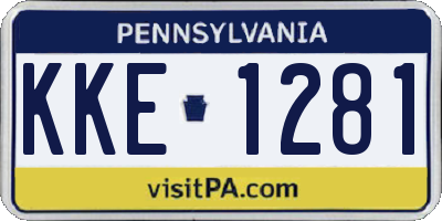 PA license plate KKE1281