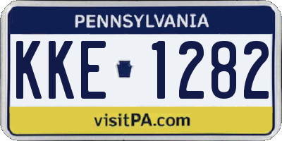 PA license plate KKE1282