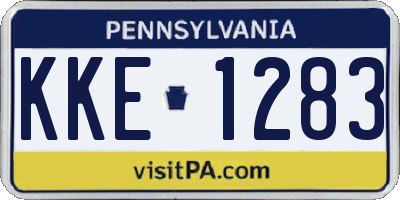 PA license plate KKE1283