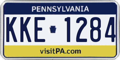 PA license plate KKE1284