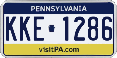 PA license plate KKE1286