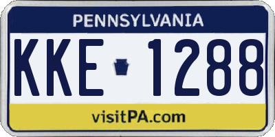 PA license plate KKE1288