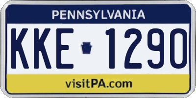 PA license plate KKE1290