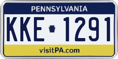 PA license plate KKE1291