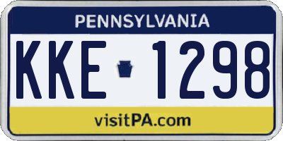 PA license plate KKE1298