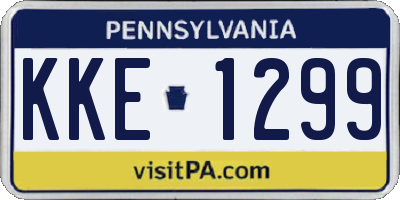 PA license plate KKE1299