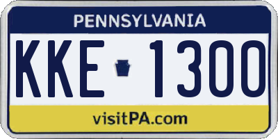 PA license plate KKE1300