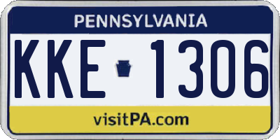 PA license plate KKE1306