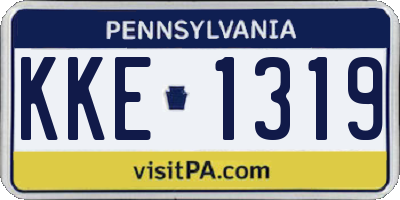 PA license plate KKE1319