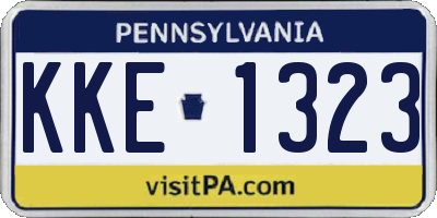 PA license plate KKE1323
