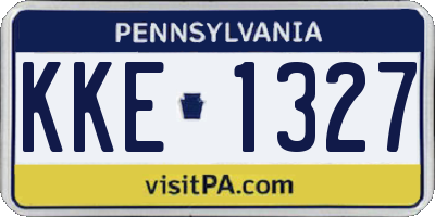 PA license plate KKE1327