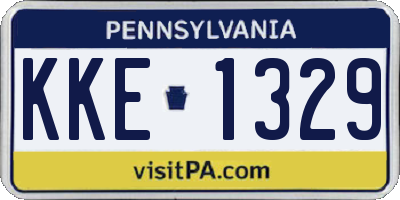 PA license plate KKE1329