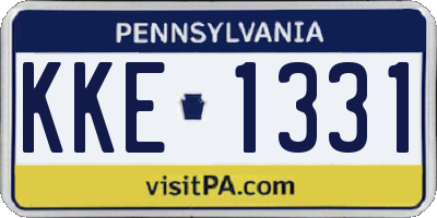 PA license plate KKE1331