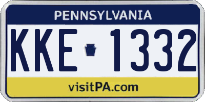 PA license plate KKE1332
