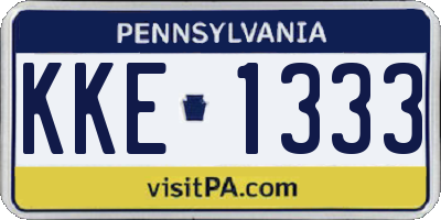 PA license plate KKE1333