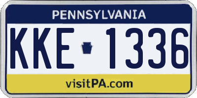 PA license plate KKE1336