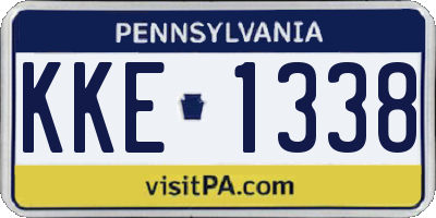 PA license plate KKE1338