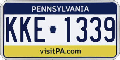 PA license plate KKE1339