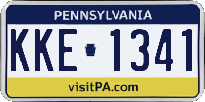 PA license plate KKE1341