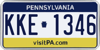 PA license plate KKE1346