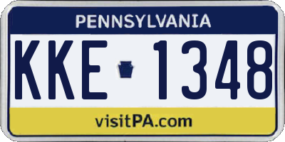 PA license plate KKE1348