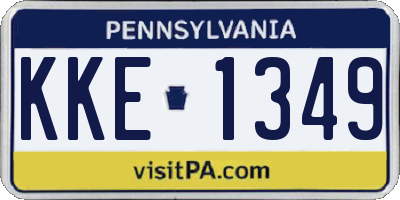 PA license plate KKE1349