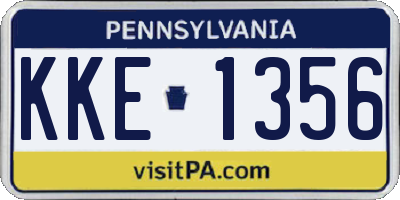 PA license plate KKE1356
