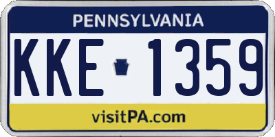 PA license plate KKE1359