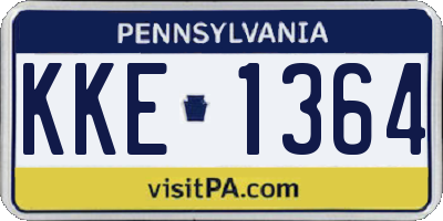 PA license plate KKE1364
