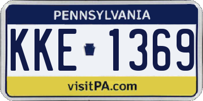 PA license plate KKE1369