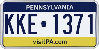 PA license plate KKE1371