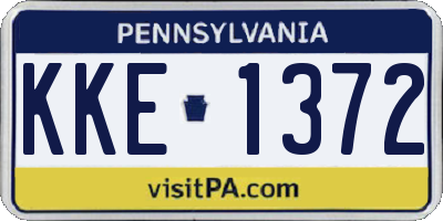 PA license plate KKE1372