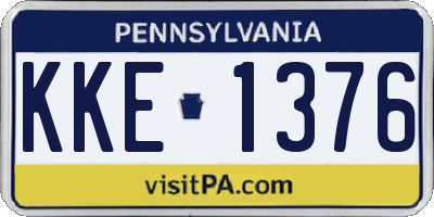 PA license plate KKE1376
