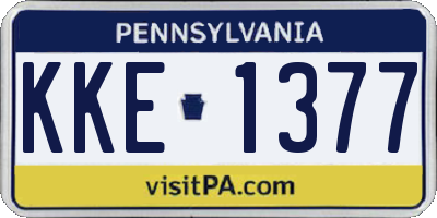 PA license plate KKE1377