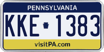 PA license plate KKE1383