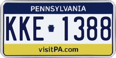 PA license plate KKE1388