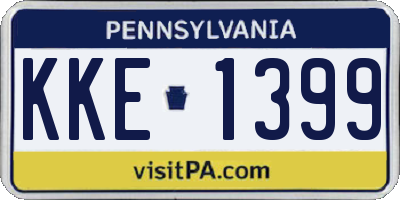PA license plate KKE1399