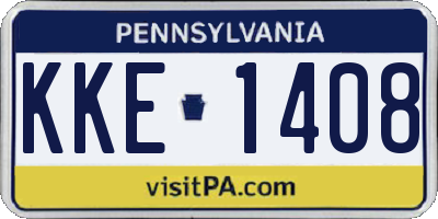 PA license plate KKE1408