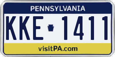 PA license plate KKE1411